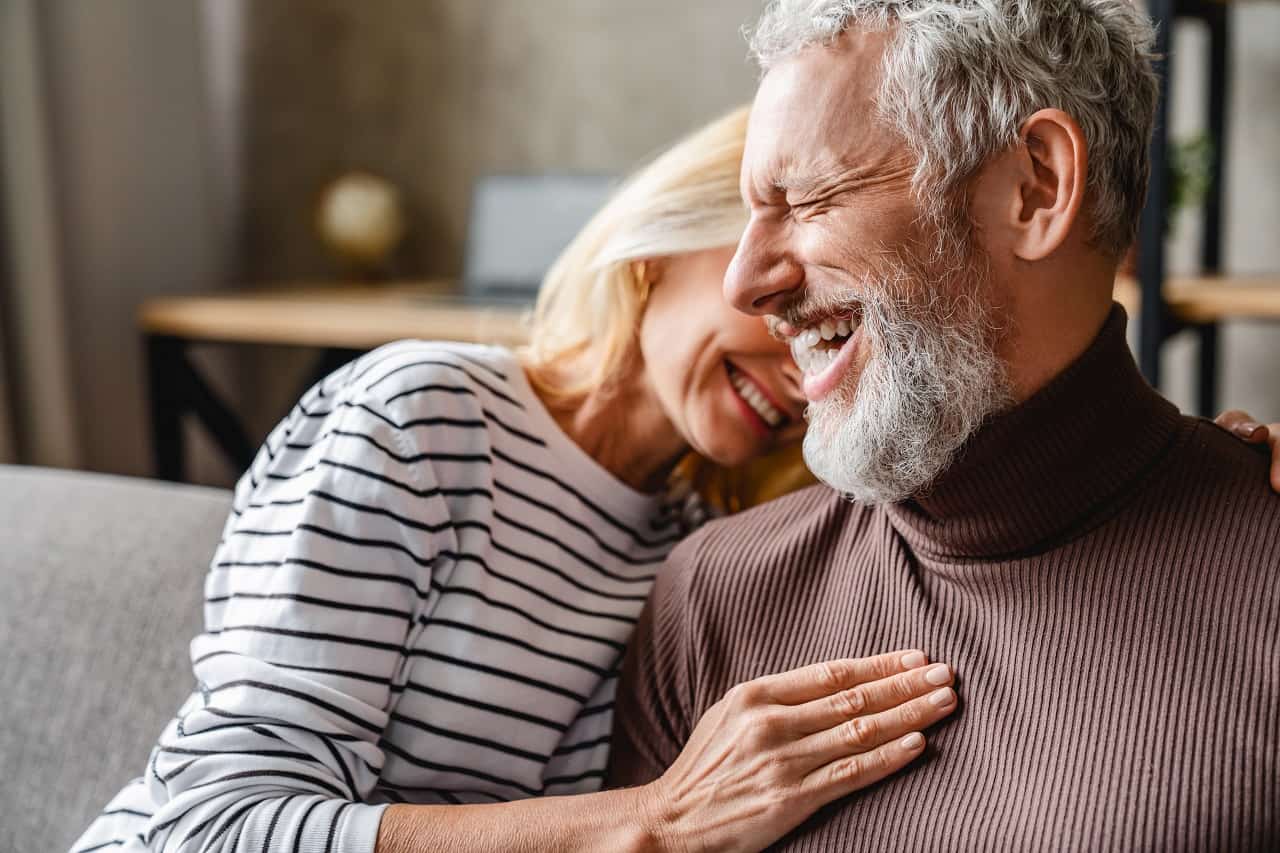 a happy elderly couple